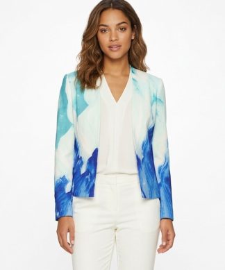 Tahari | Levine Printed Crepe Open Jacket