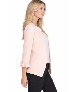 Nanette Lepore | Ruffle Cuff Open Front Blazer